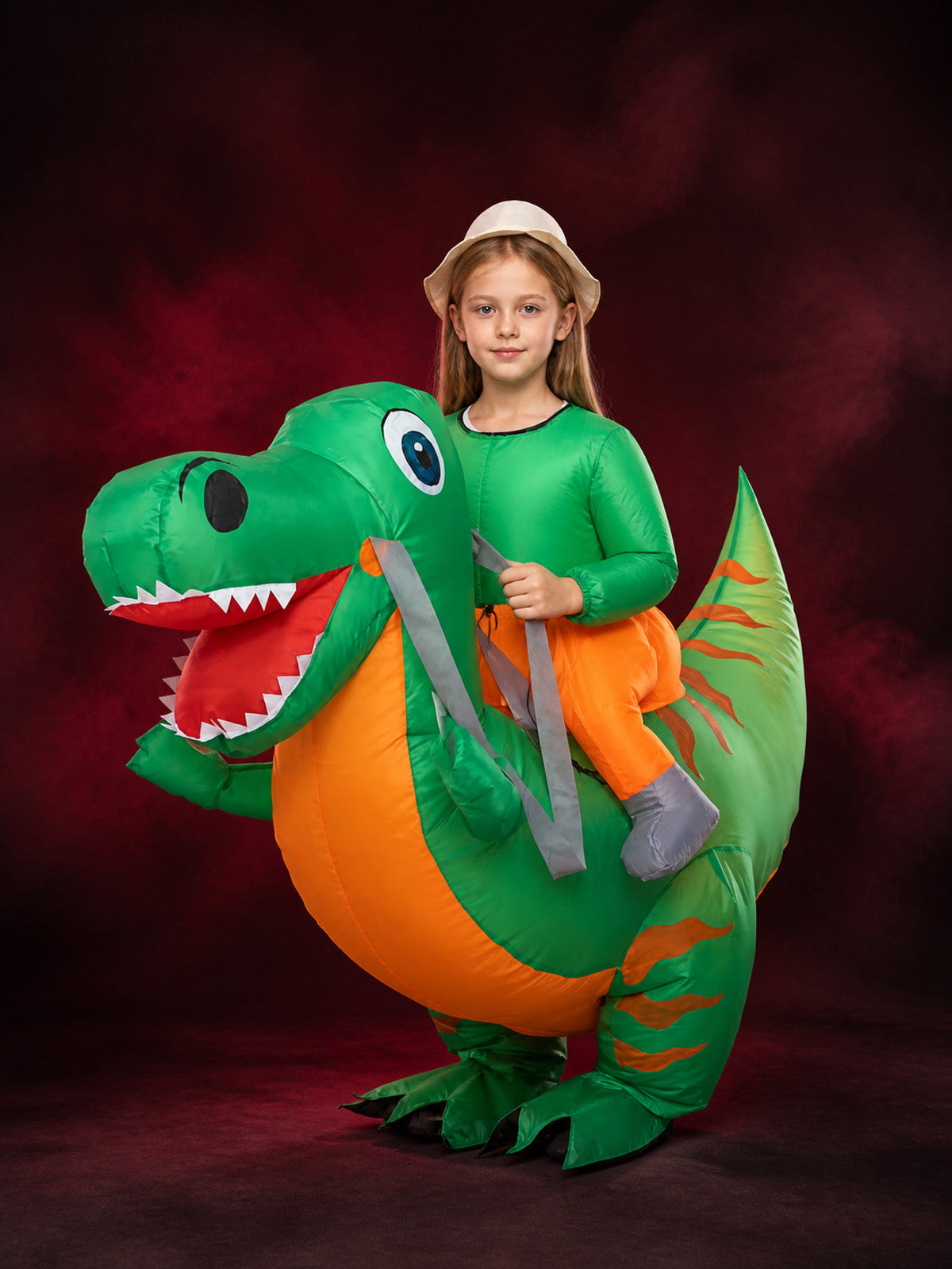 Inflatable Dinosaur Costume, Funny Halloween Party Outfit with Tail and Feet main product view