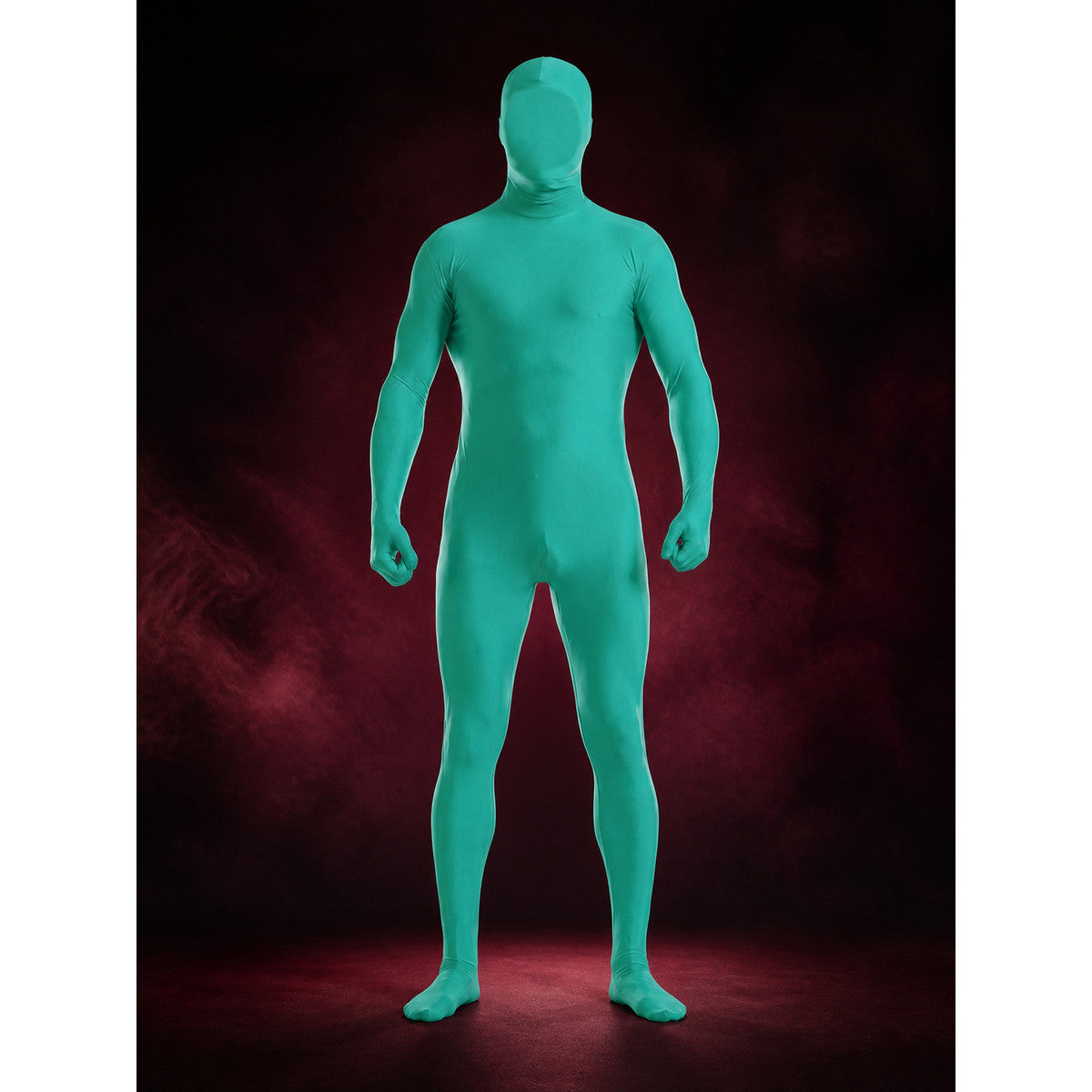 Unisex Green Invisible Man Bodysuit Costume, Hooded Full Body Morph Suit main product view