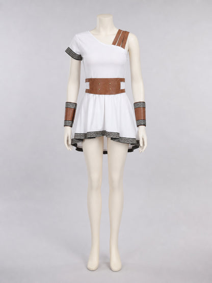Historical Costume Dress with an Asymmetrical Shoulder