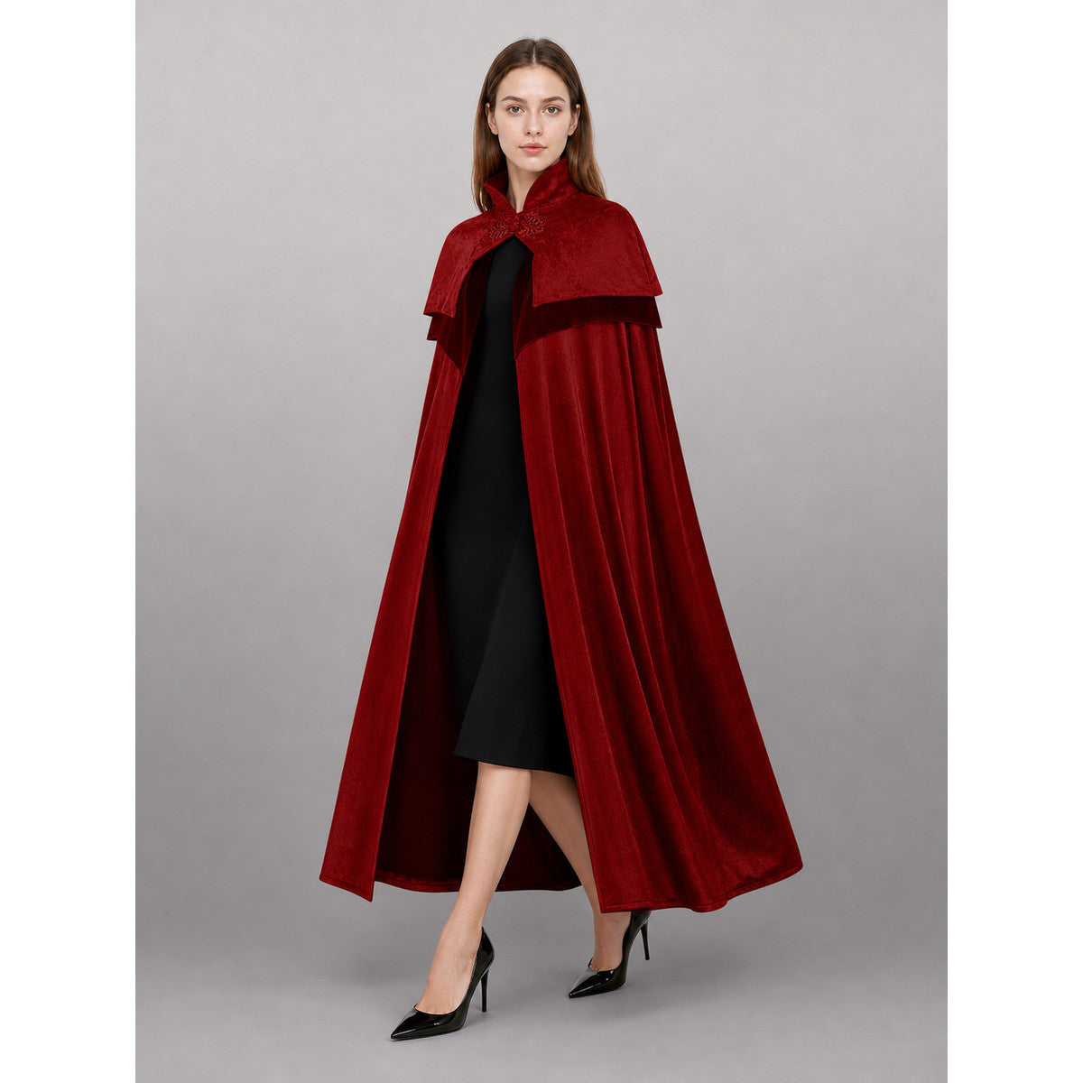 Dark Red Carnival Cloak with Hood