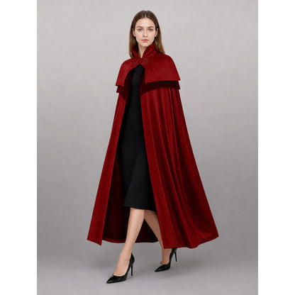 Dark Red Carnival Cloak with Hood