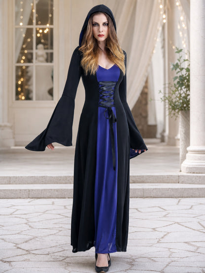Gothic Hooded Robe with Lacing lifestyle view