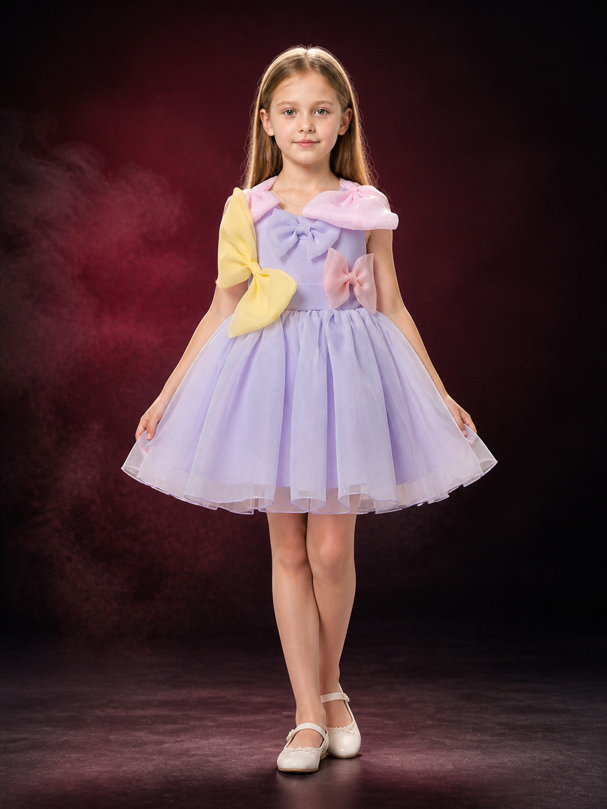 Toddler Girls' Princess Formal Dress, Sleeveless Layered Tulle Skirt With Large main product view