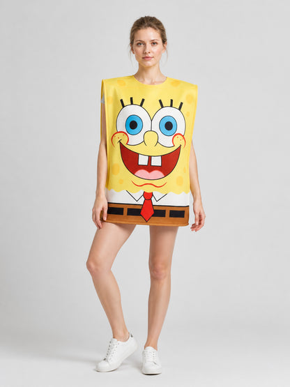 SpongeBob Cosplay Costume, Sleeveless Cape