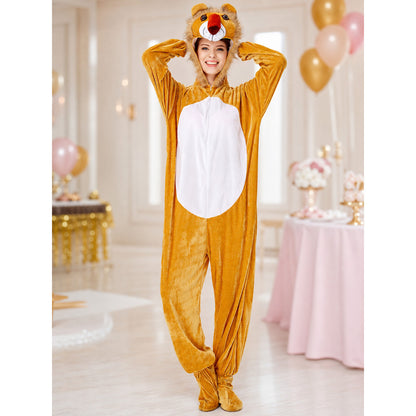 Lion Hooded Jumpsuit with Long Sleeves lifestyle view