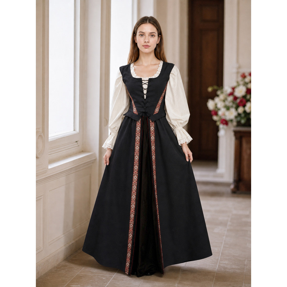 Medieval-Style Lace-Up Dress