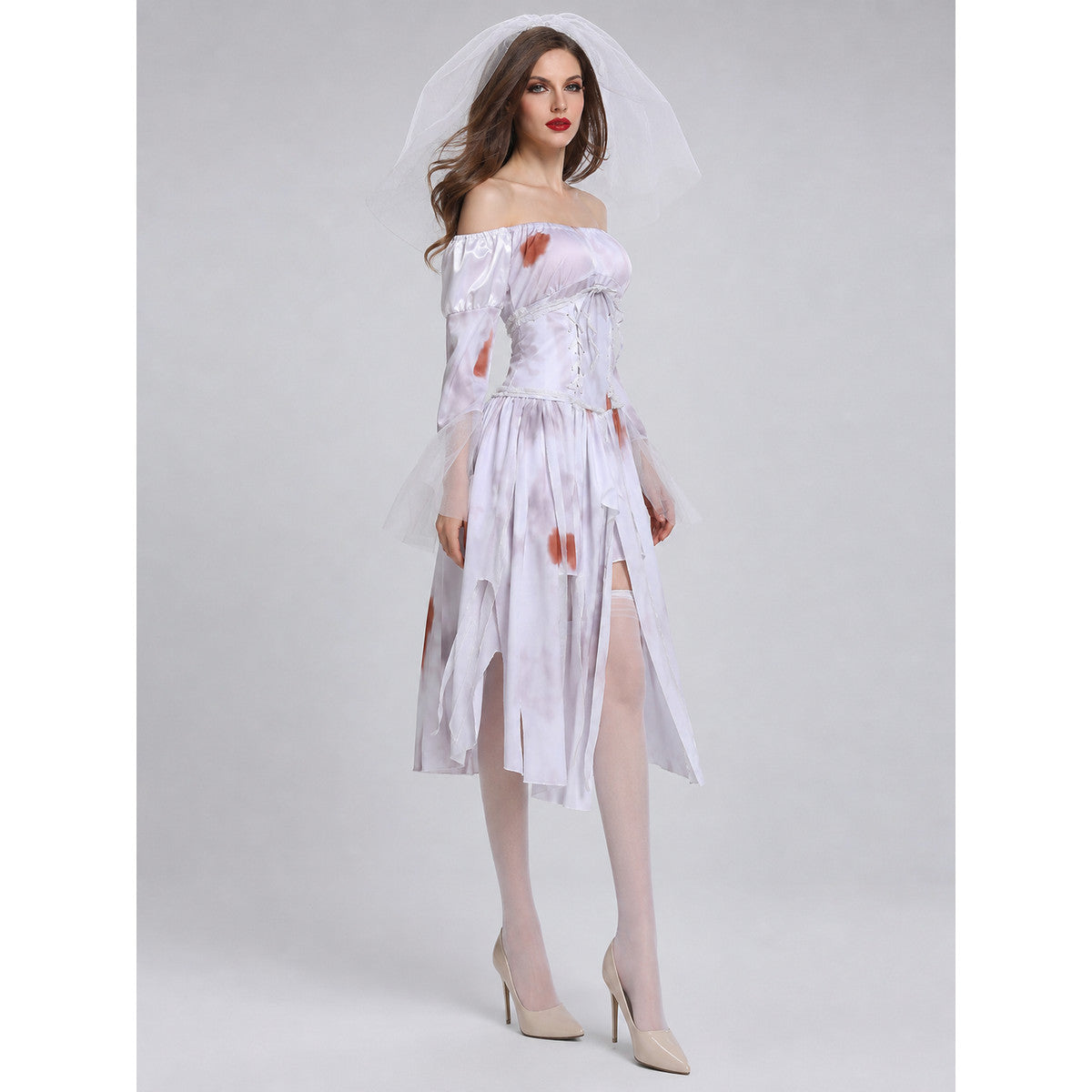 Halloween Cosplay Costume Dress with Veil lifestyle