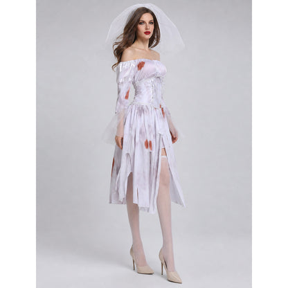 Halloween Cosplay Costume Dress with Veil lifestyle