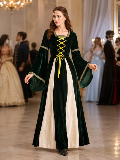Lace-Up Costume Dress with Gold-Tone Trim lifestyle view