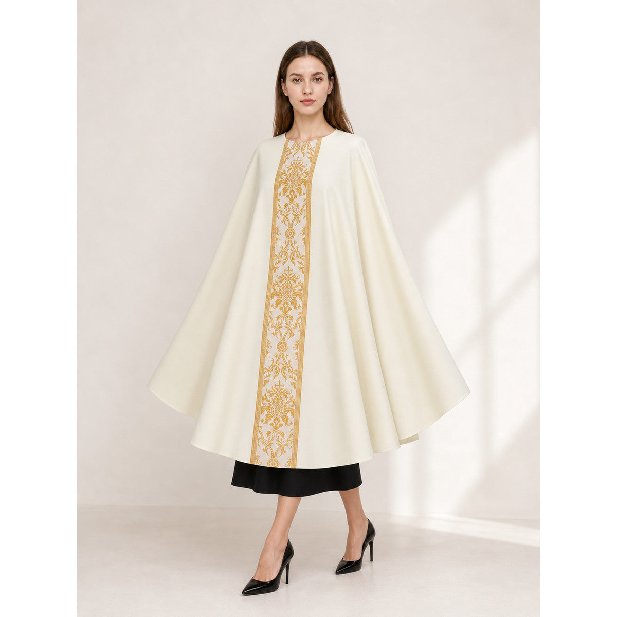 Ceremonial Ivory Cloak with Gold Ornament lifestyle
