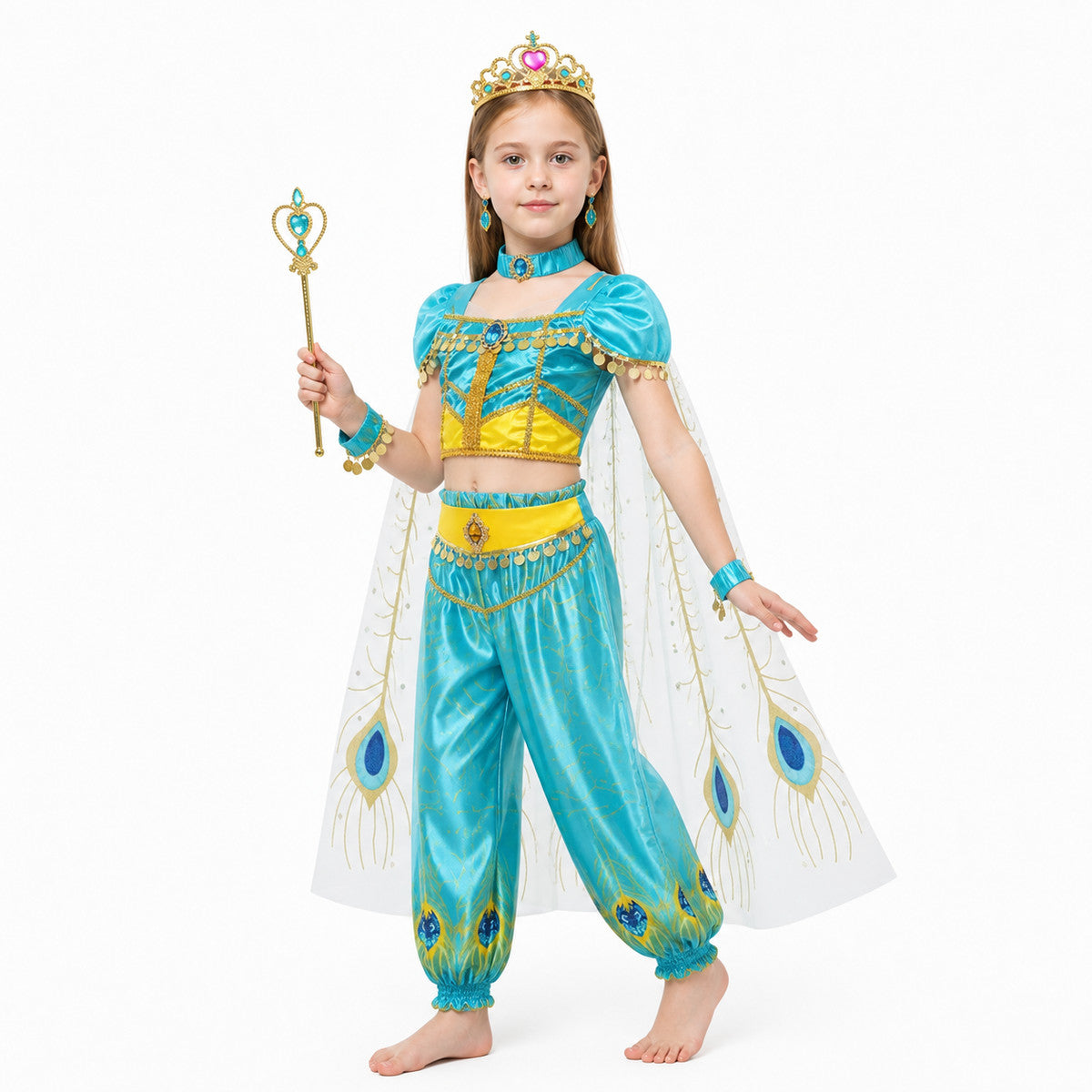 Princess Jasmine Costume with Cape and Crown Costume Capes detail