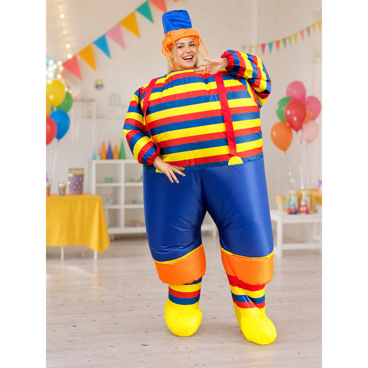 Inflatable clown costume for parties and performances lifestyle view