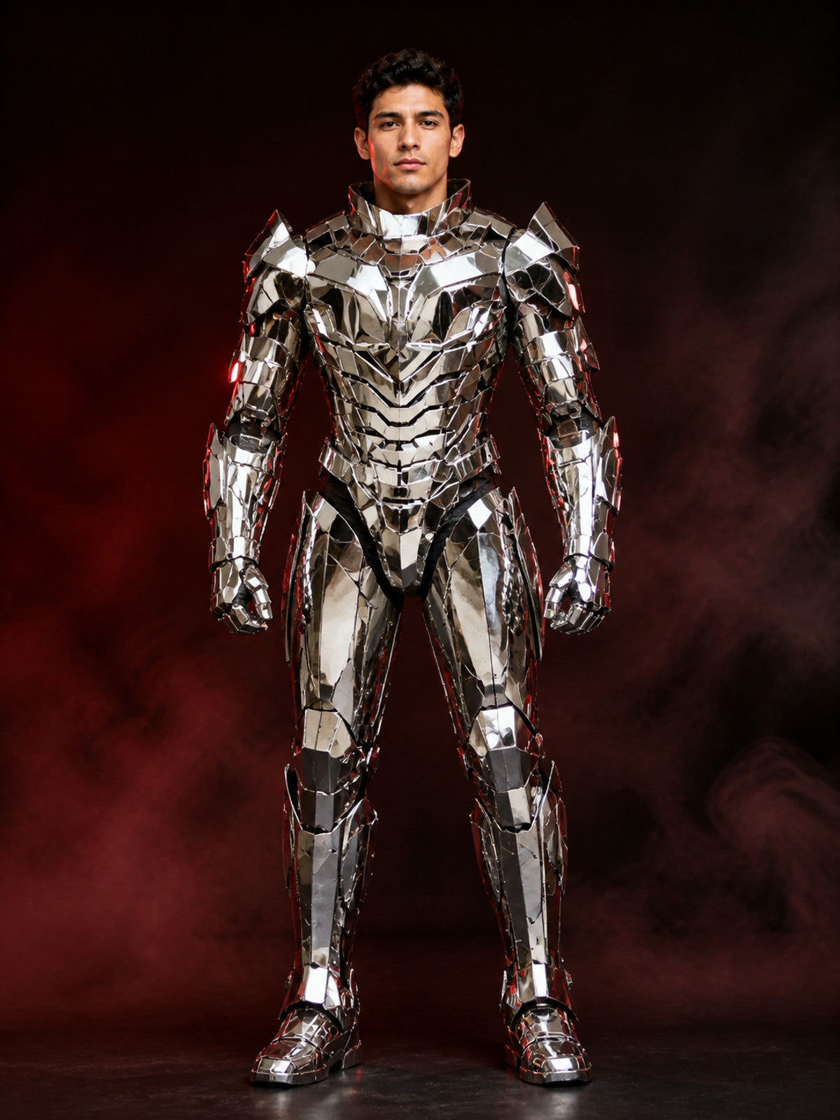 Iron Man Style Full-Body Armor Costume With Helmet, Silver Red Gold Robot main product view