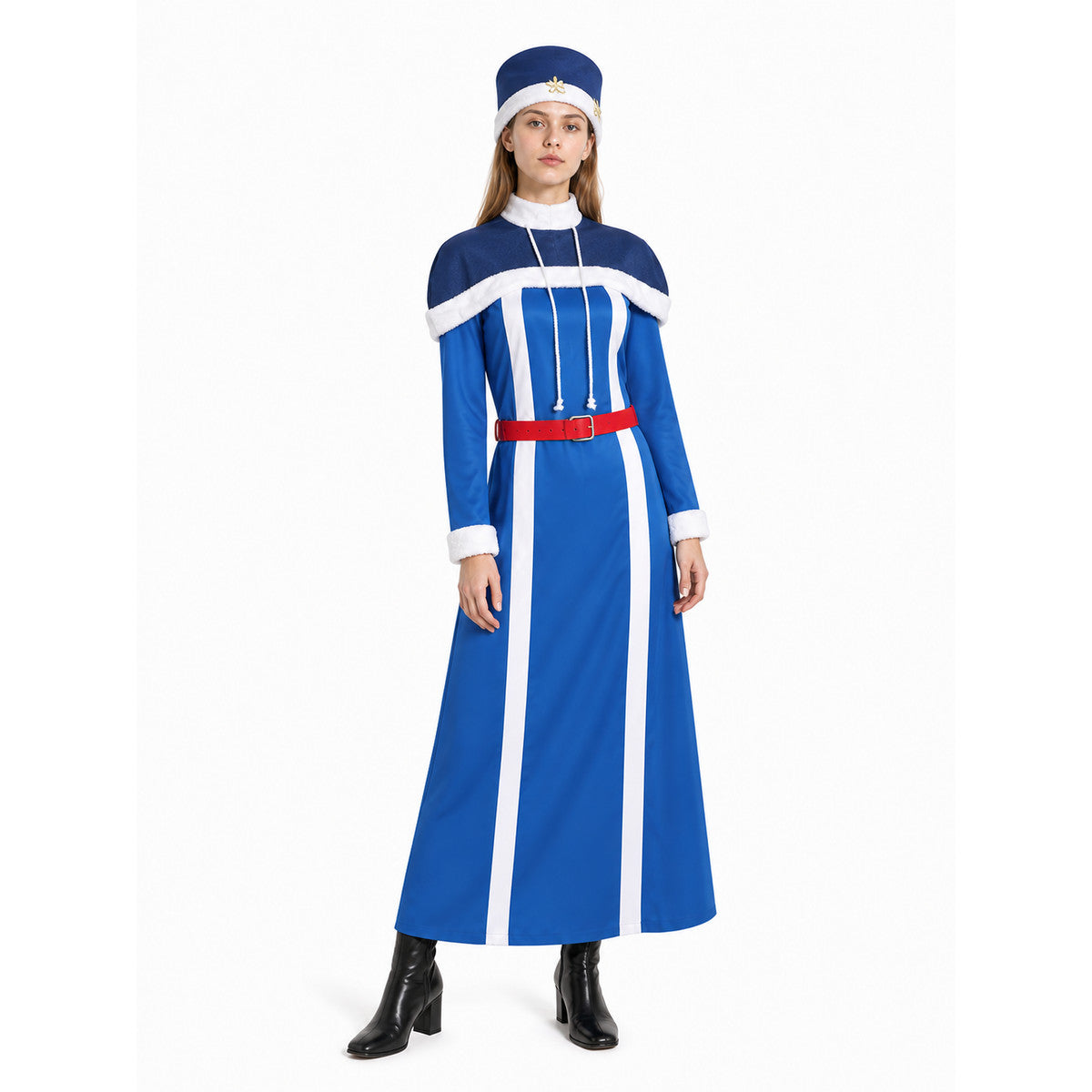 Juvia Cosplay Jumpsuit with Cape and Belt Costume Capes detail