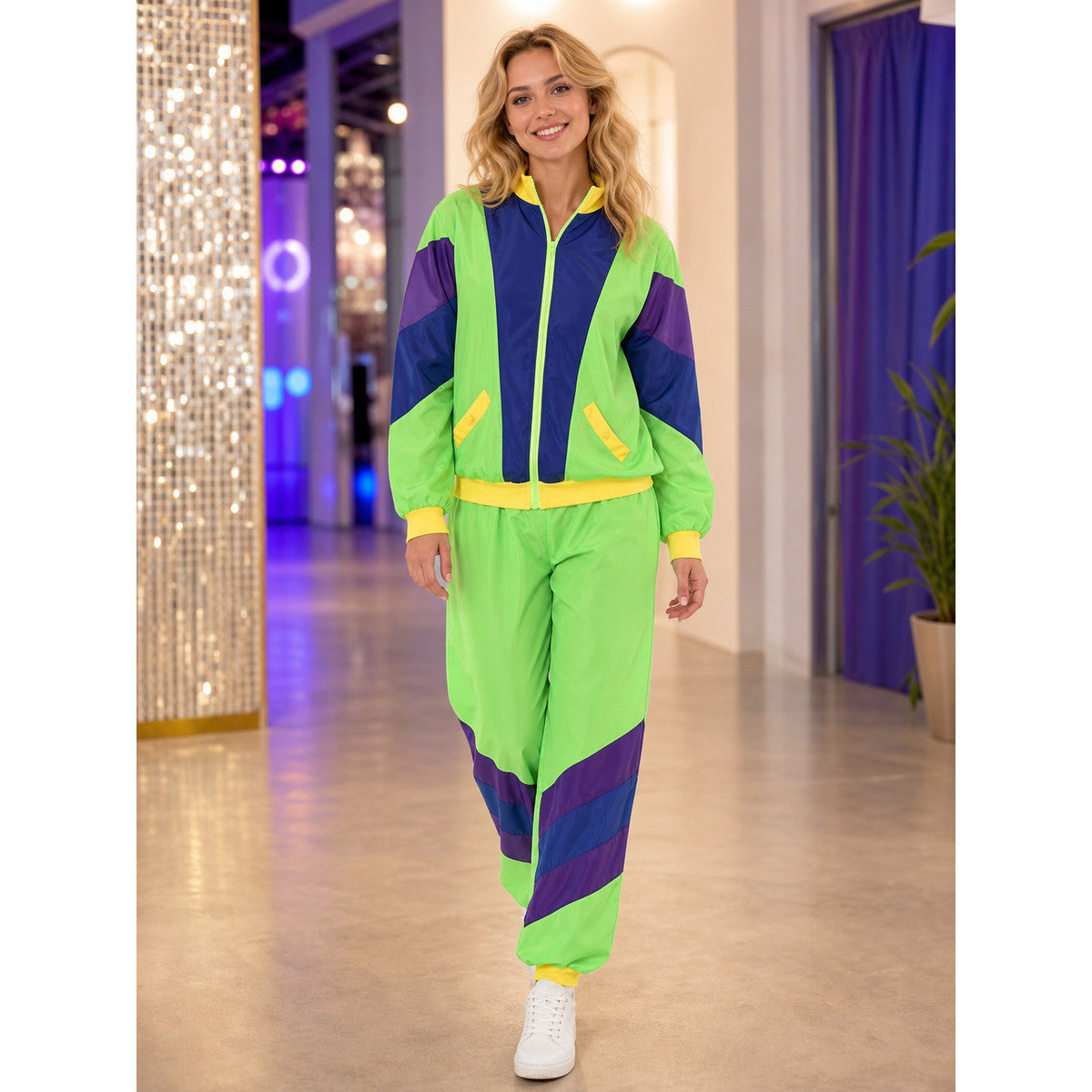 Retro Disco Costume with Jacket, Pants, and Headband lifestyle