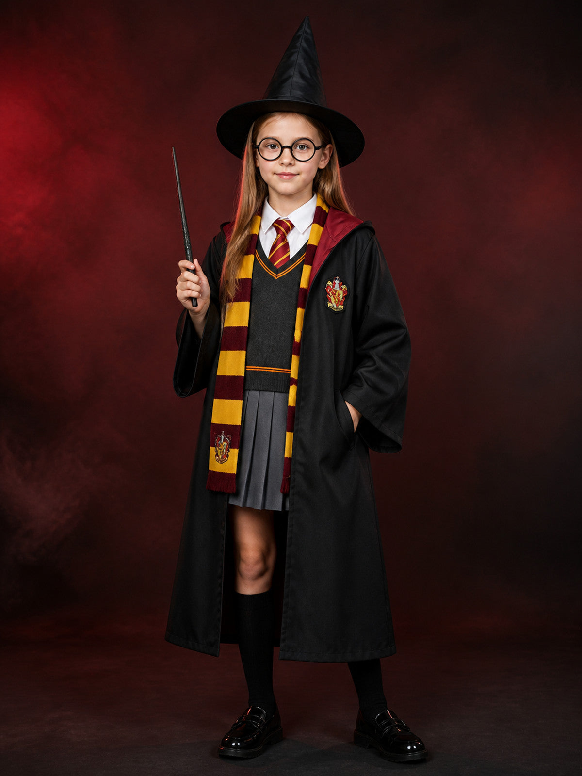 Hooded Gryffindor Harry Potter Robe for Cosplay