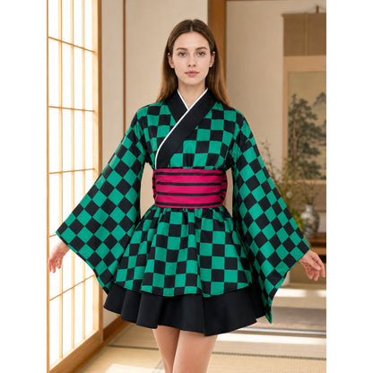 Kimono-Style Cosplay Dress with Wide Sleeves lifestyle view