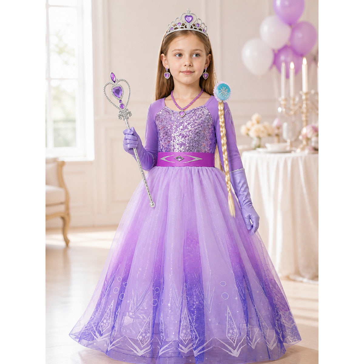 Snow Queen Costume for Halloween and Cosplay lifestyle view