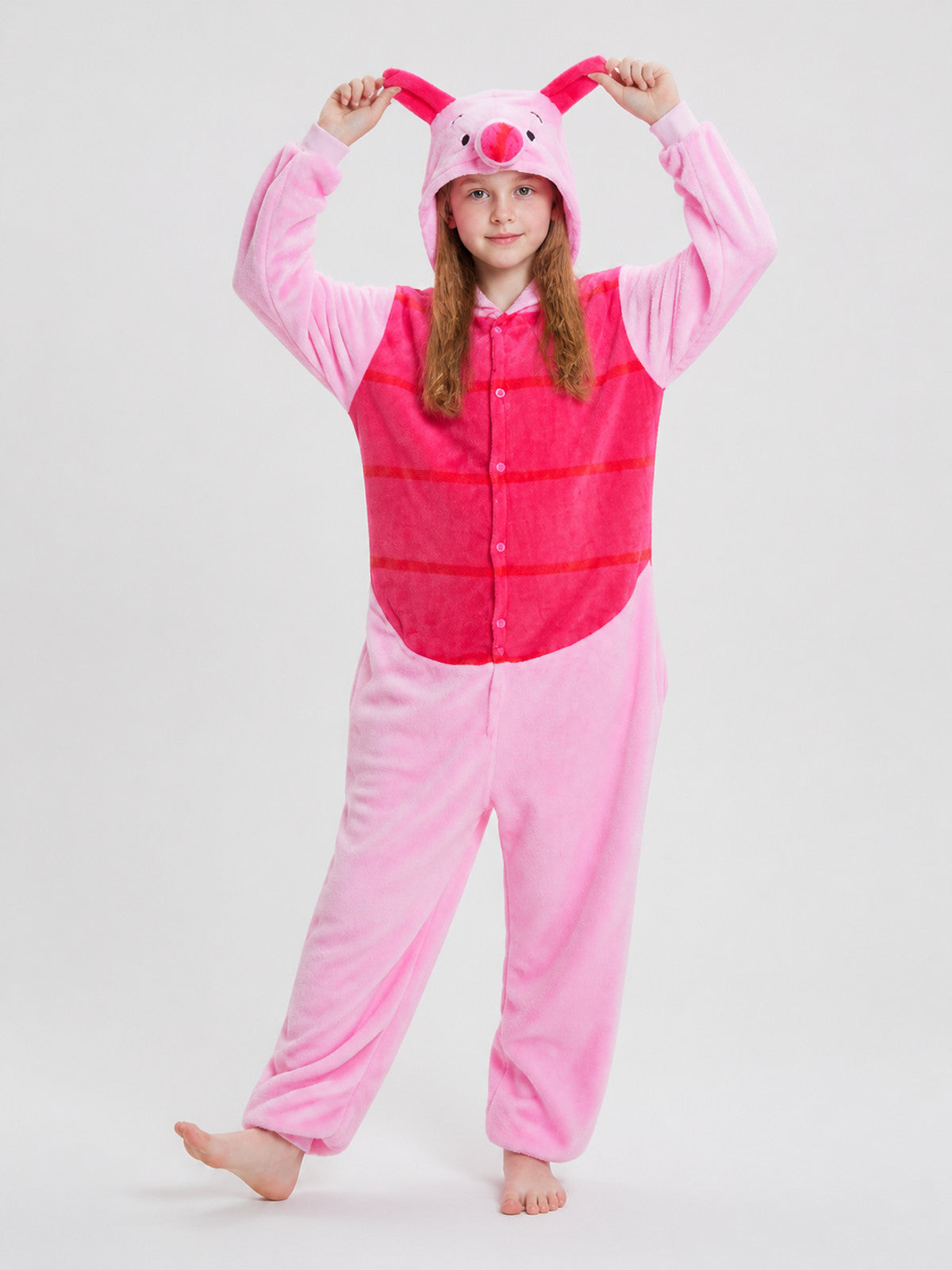 Flannel Pig Pajama Jumpsuit with Hood product detail