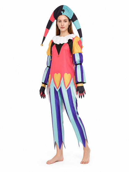 Clown Costume with Yellow Hearts and a Pointed Hat