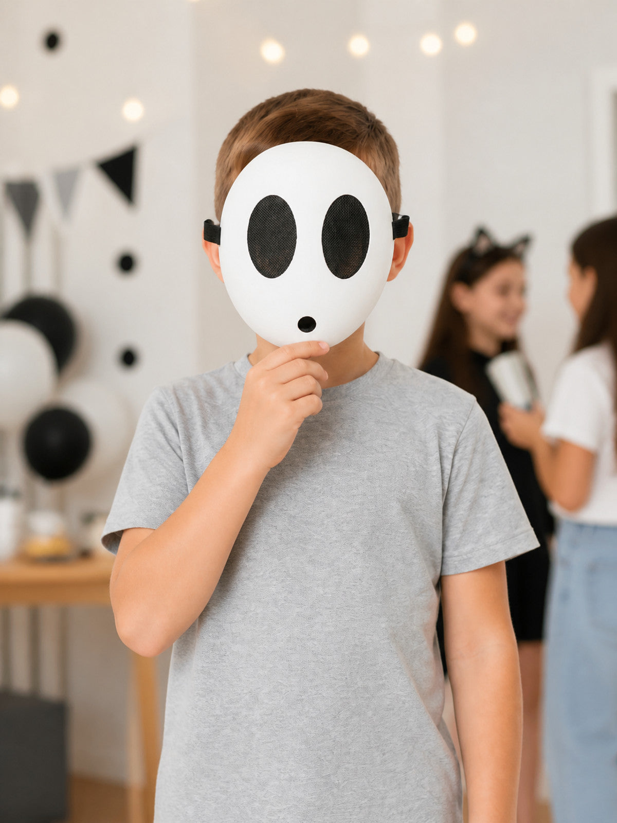 White and Black Halloween Mask for Cosplay and Parties