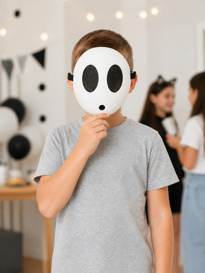White and Black Halloween Mask for Cosplay and Parties