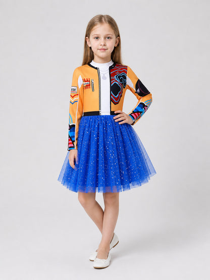 Rumi Cosplay Dress with Long Sleeves and a Full Skirt Costume Dresses detail