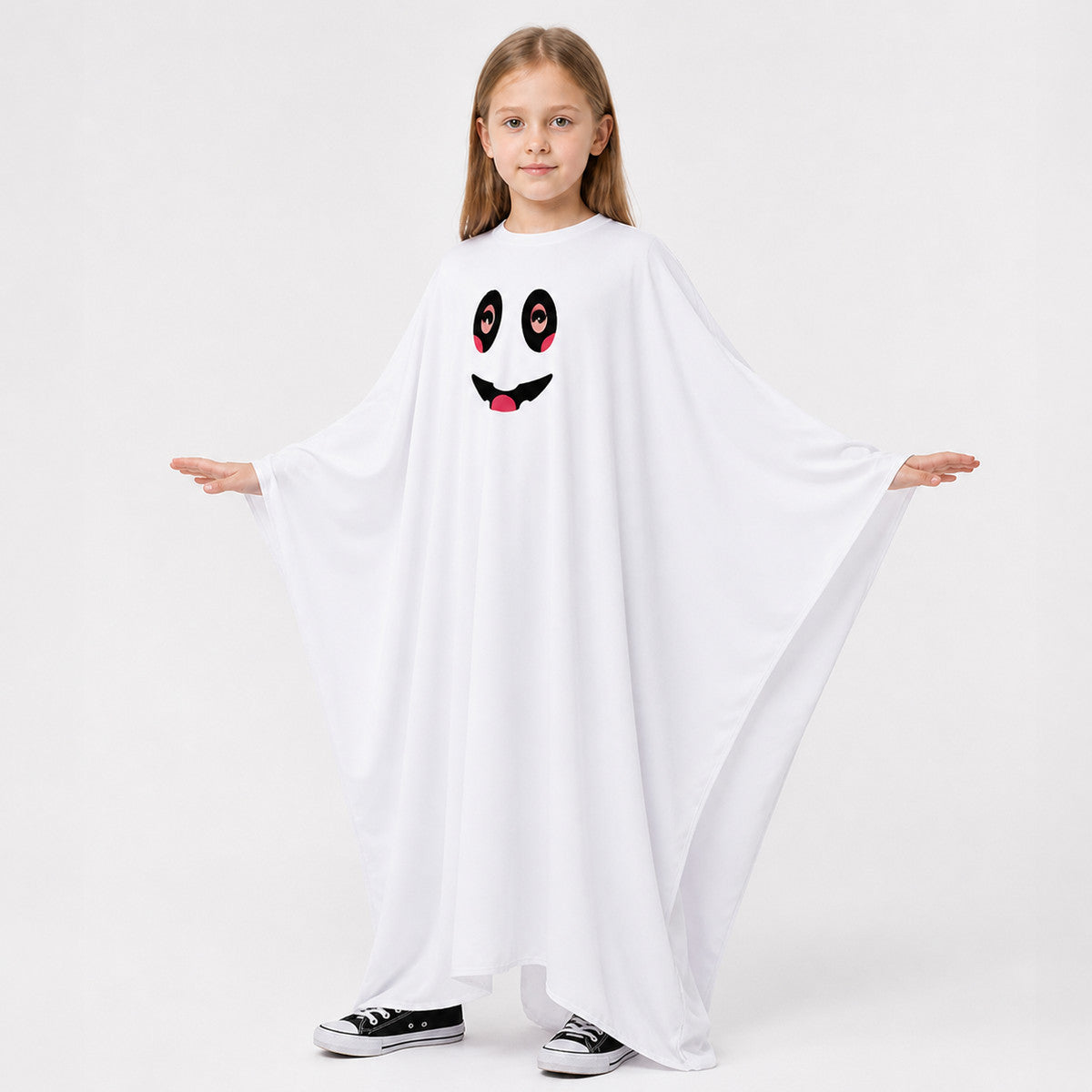 White Halloween Ghost Cape with Face Costume Capes detail