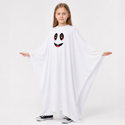 White Halloween Ghost Cape with Face Costume Capes detail