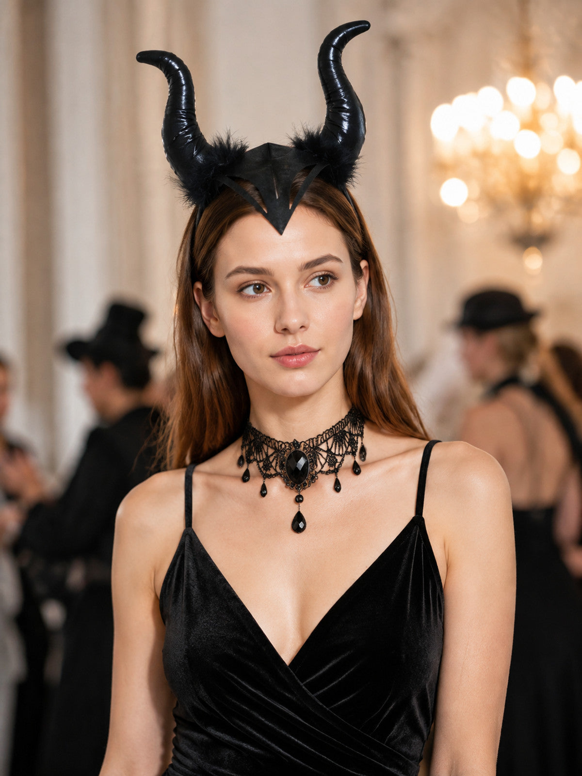 Carnival Headband with Two Curved Horns lifestyle view