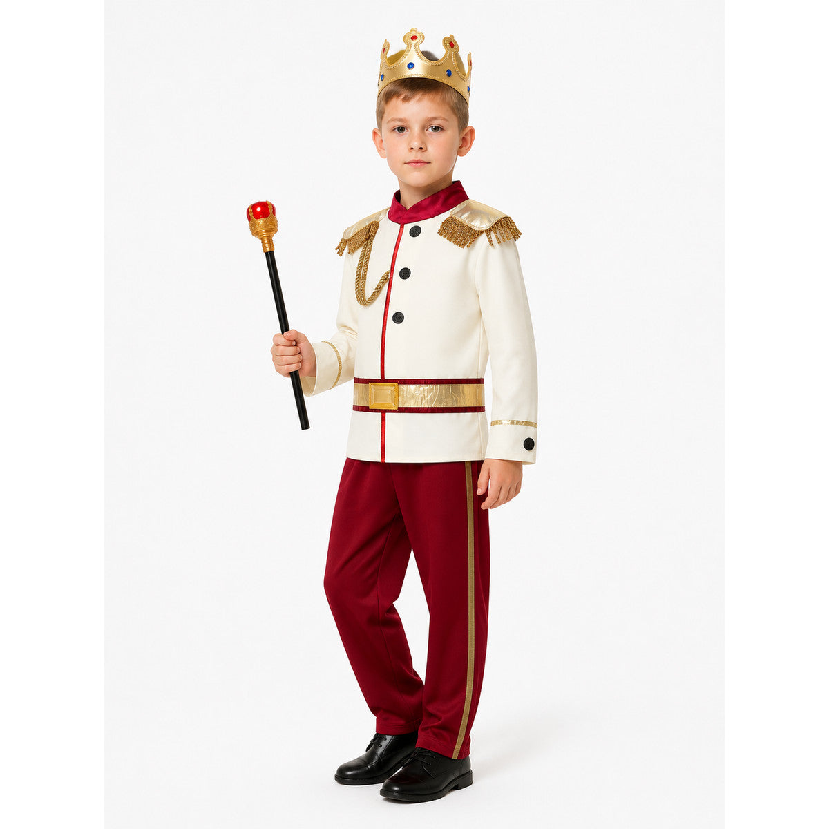 Children's Prince Costume with Crown and Scepter Costume Headwear detail