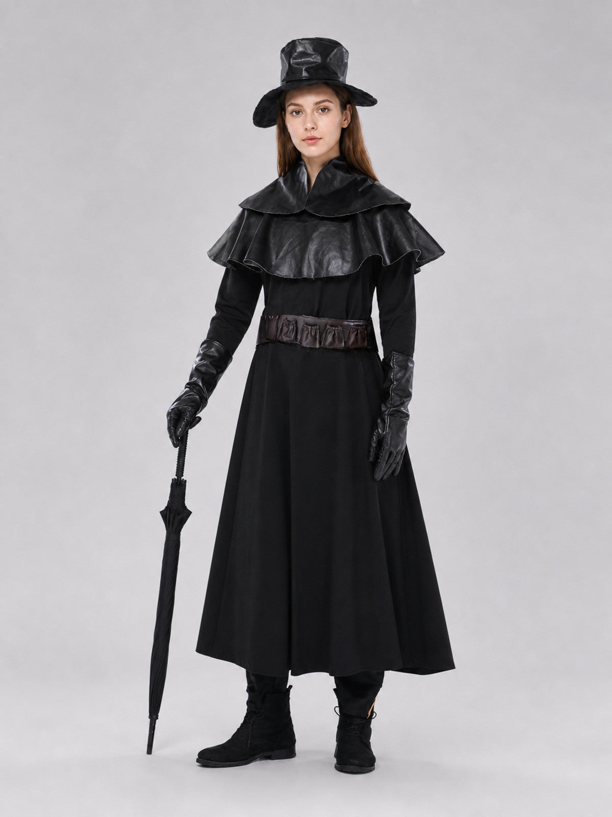 Plague Doctor Costume with Mask and Hat Costume Masks detail