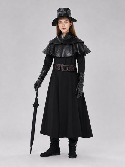 Plague Doctor Costume with Mask and Hat Costume Masks detail