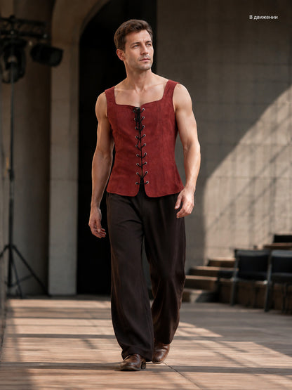 Renaissance-Style Lace-Up Vest for Performances lifestyle view
