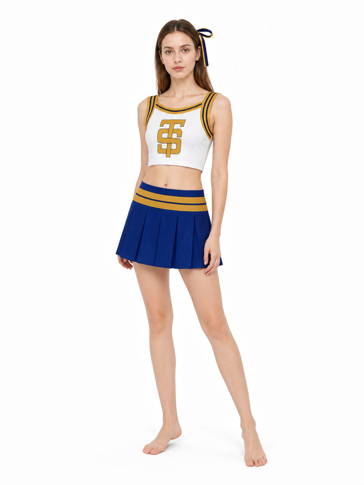 Cheerleading Costume with Pleated Skirt