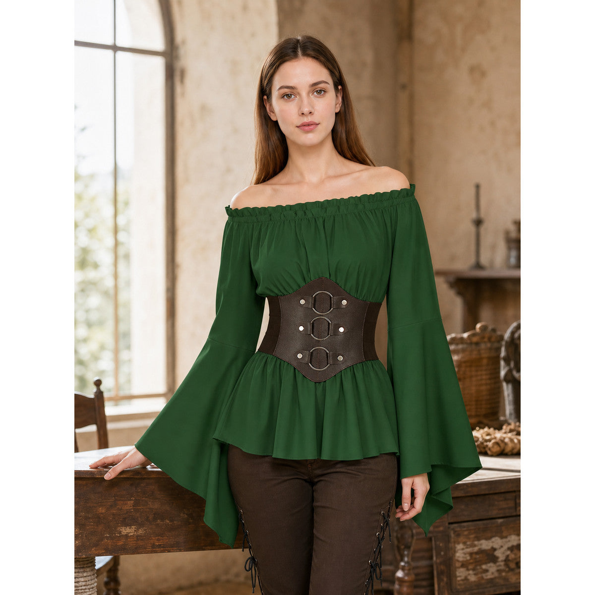 Renaissance-Style Costume Dress with Belt lifestyle view