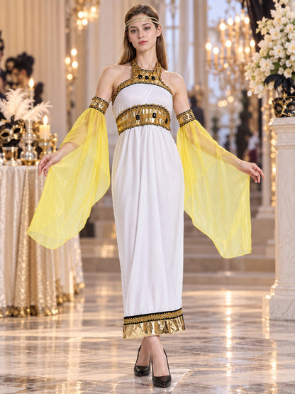 Carnival Costume with a White Dress and Yellow Sleeves lifestyle view