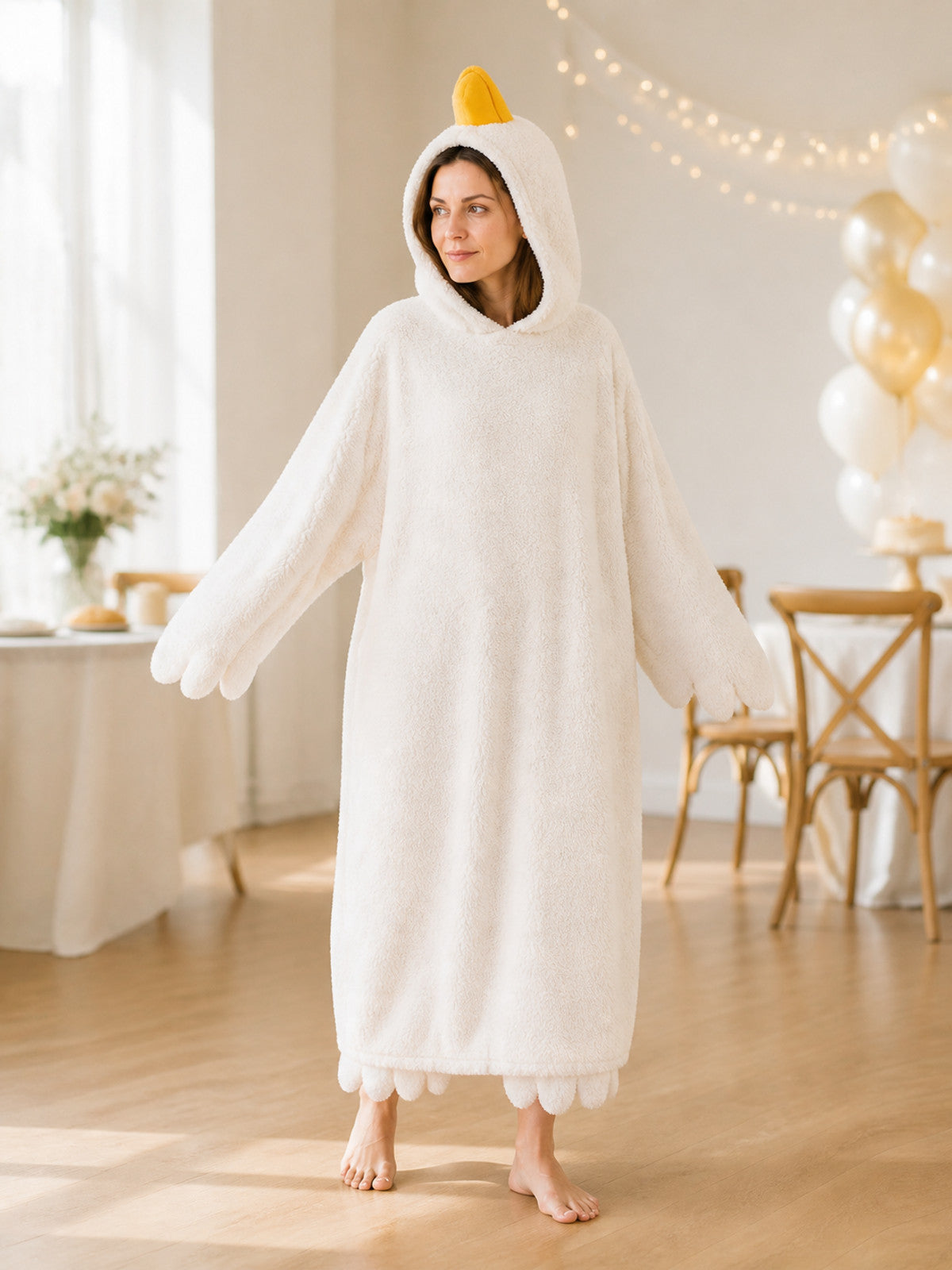 White Goose Costume with Hood lifestyle view