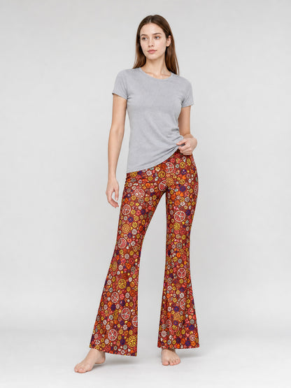 Hippie-Style Set with Bell-Bottom Pants and Accessories