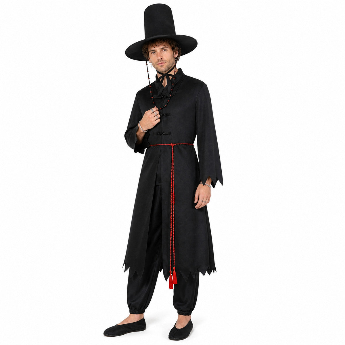 Cosplay Costume with Hat and Jewelry Costume Headwear detail