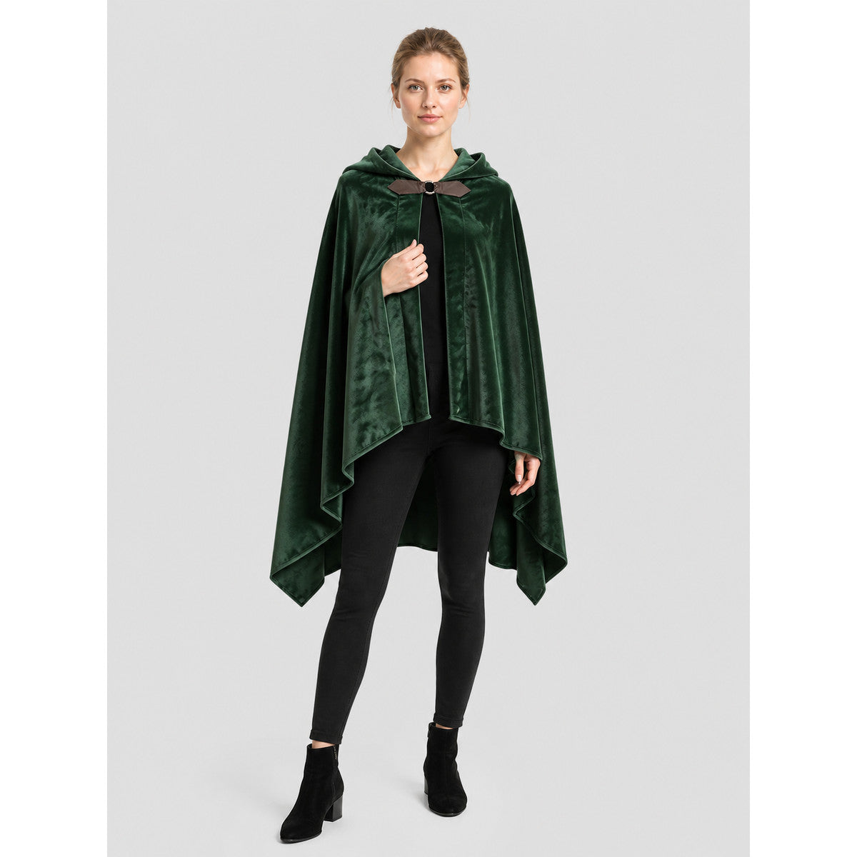 Hooded Elf Cloak with Bow for Cosplay, Green Costume Capes detail