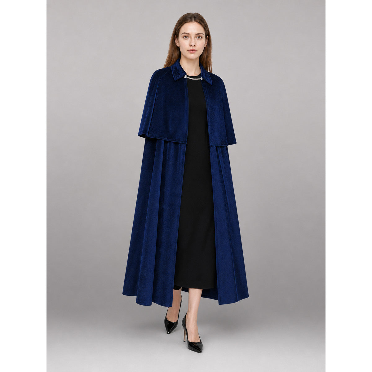 Long Dark Navy Carnival Cloak occasion guide