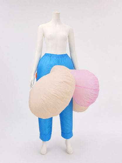 Beige and Blue Inflatable Costume with Pink Accents main product view