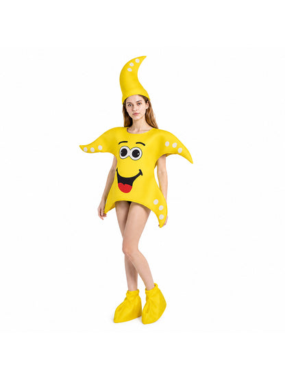 Yellow Starfish Costume with White Dots Costumes detail