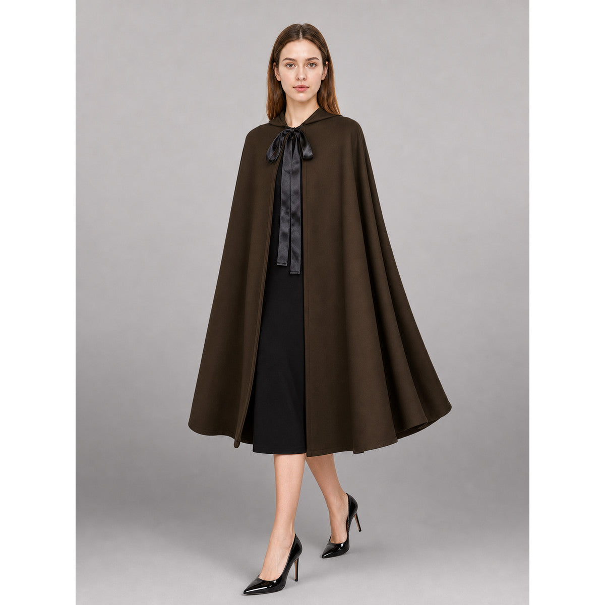 Brown Hooded Carnival Cloak