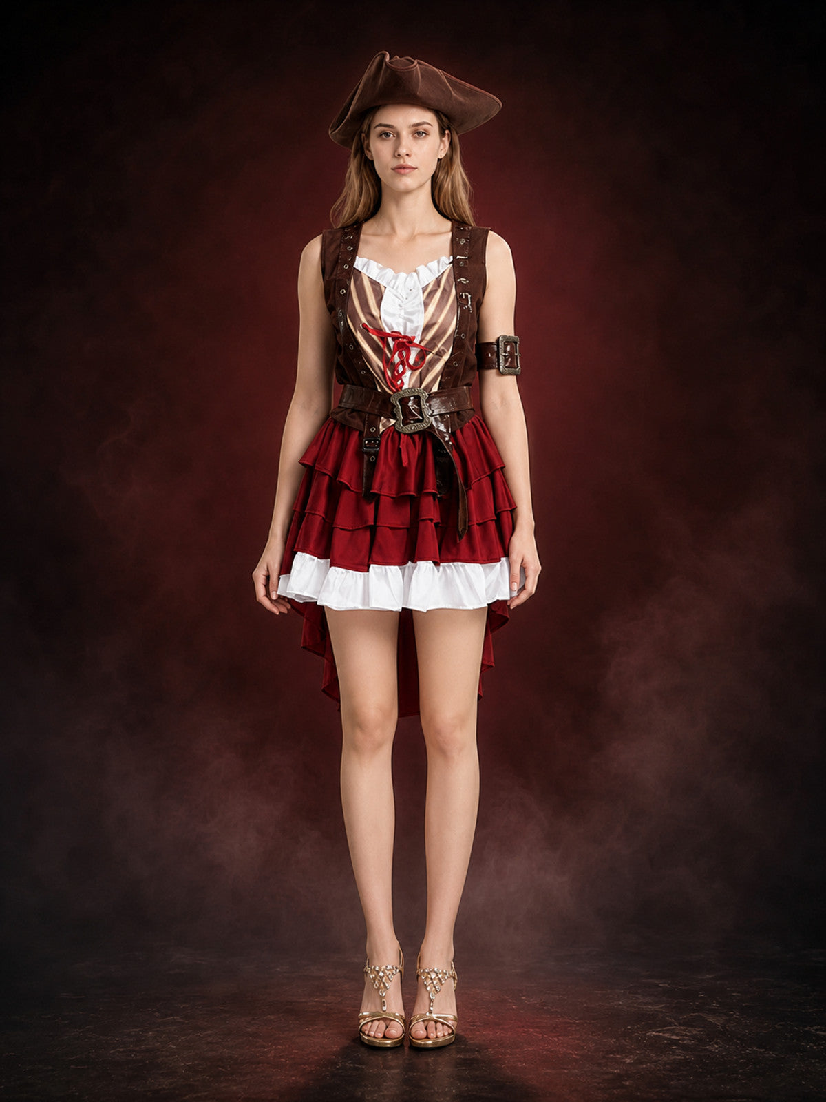 Pirate Costume with Corset and Hat for Cosplay main product view