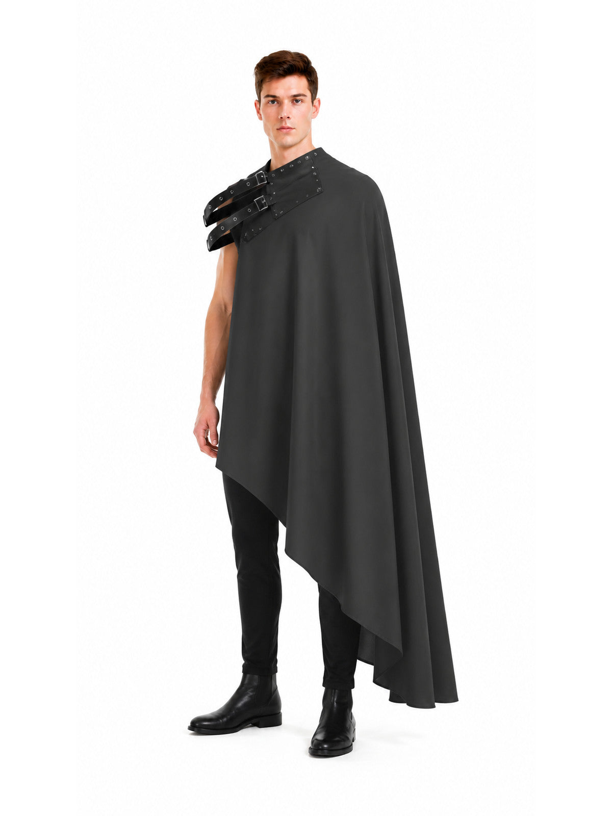 Hooded Cape with Asymmetrical Cut