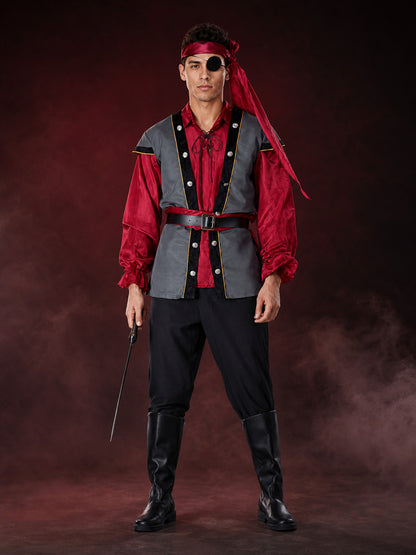 Pirate Cosplay Costume with Eye Patch, Halloween main product view