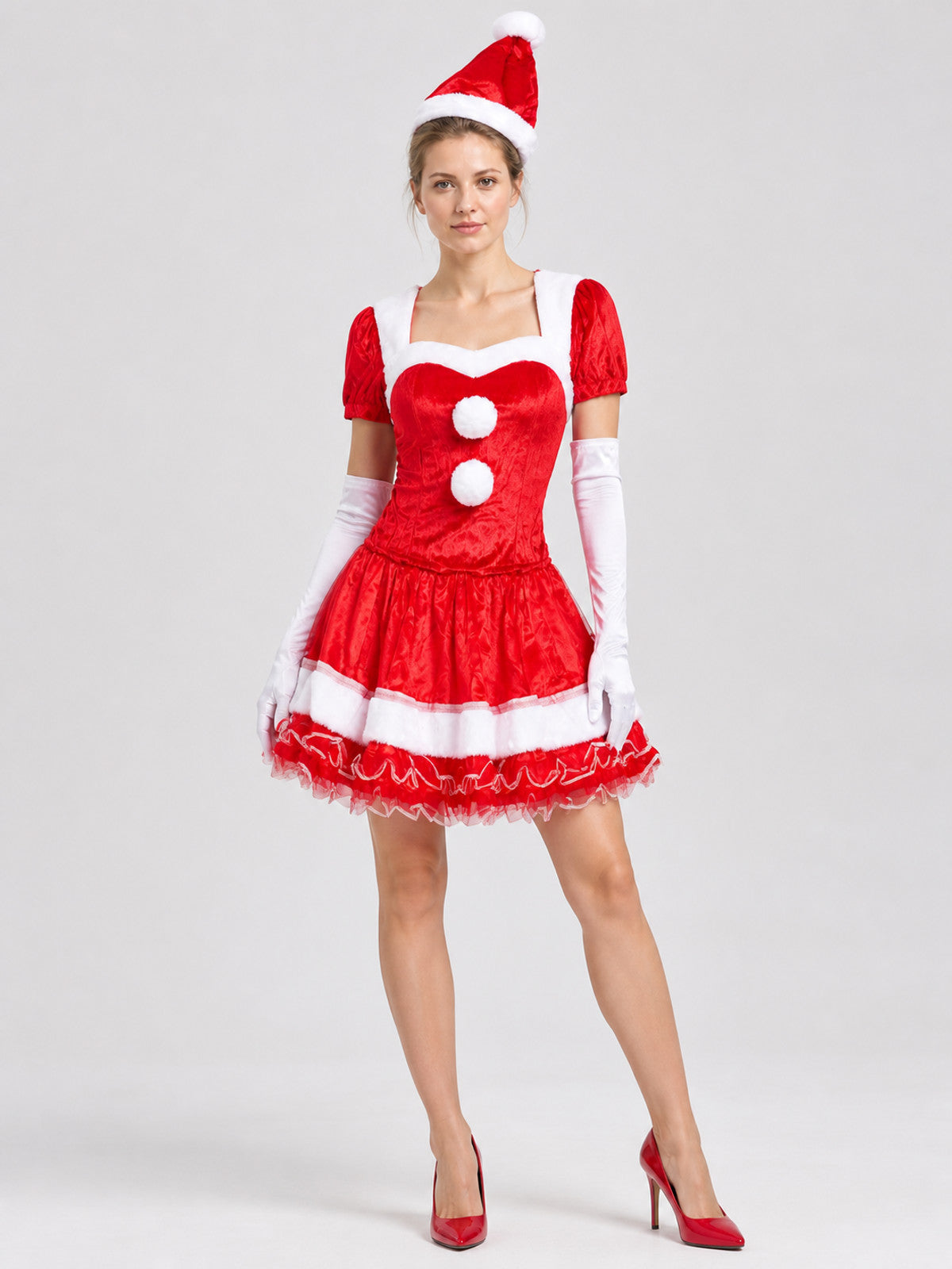 Christmas Costume with Dress, Hat, and Gloves