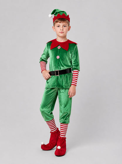 Christmas Elf Costume Set with Hat and Boot Covers Costume Headwear detail